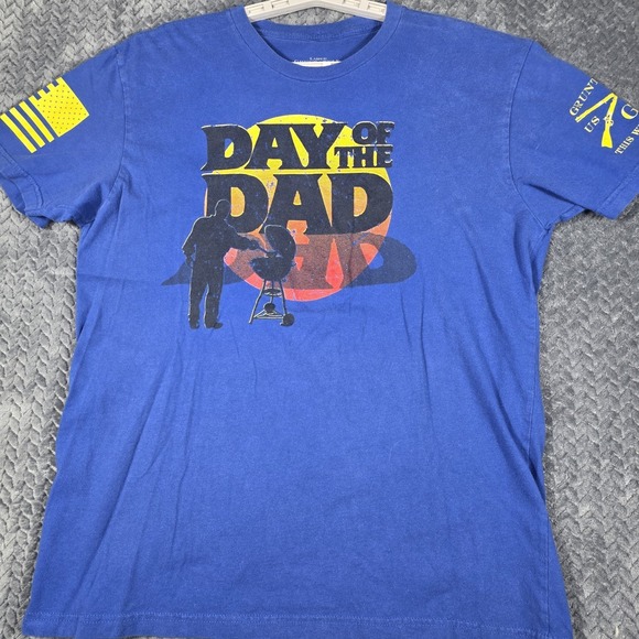 Grunt Style Men's T-Shirt Day Of The Dad Graphic Blue Large Zombie Father's Day - Picture 3 of 11
